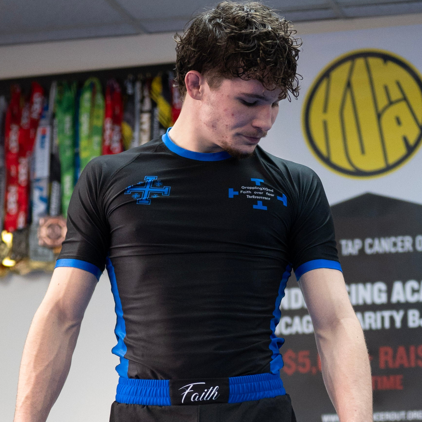 “FAITH” NO GI Rashguard-Blue