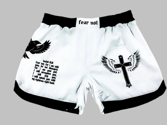 "Fear Not" Shorts- White